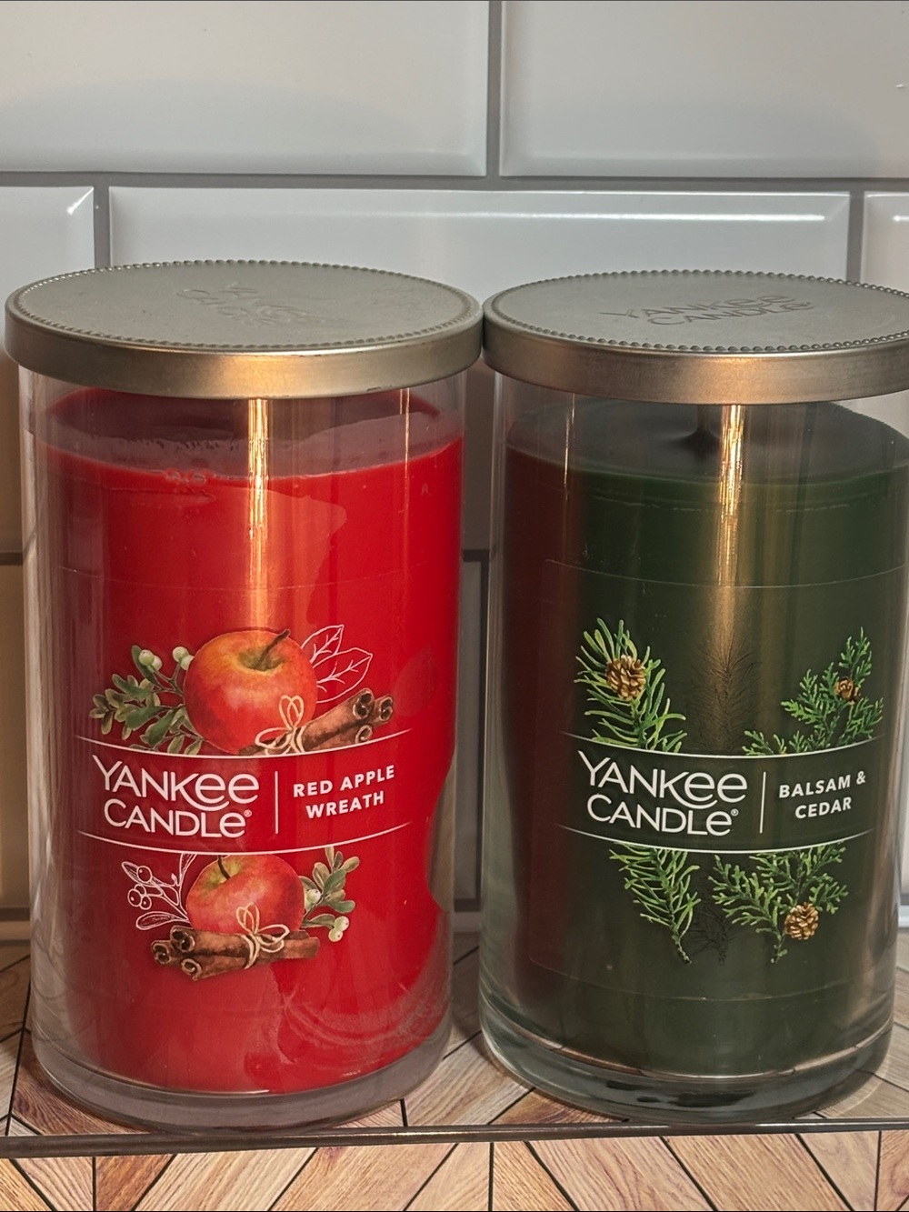 Yankee Candle Apple + Balsam Medium Duo!